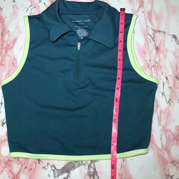 Sincerely Jules Active 1/4 Zip Cropped Top size S - Picture 5 of 6
